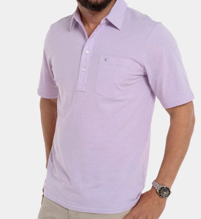 Stretch Players Shirt - Lavender Microstripe