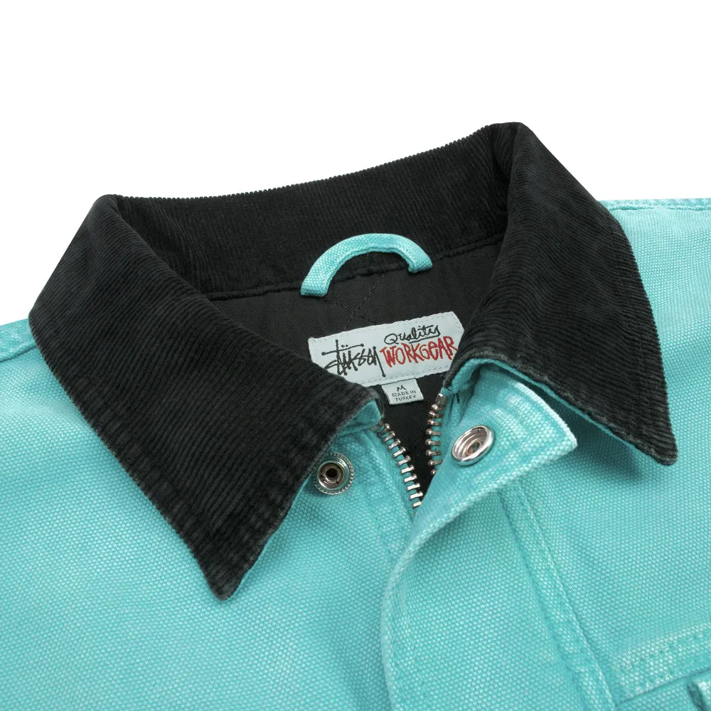 STÜSSY WASHED CANVAS SHOP JACKET // TEAL