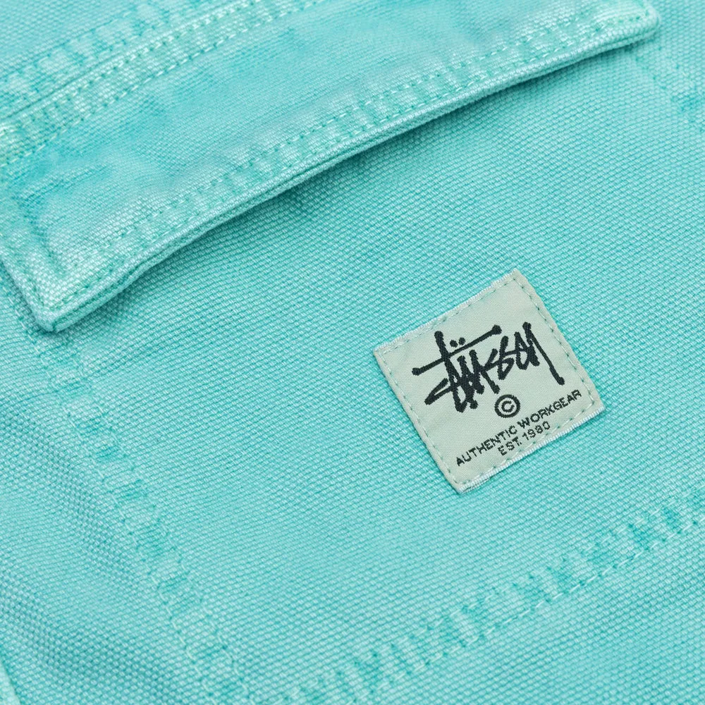 STÜSSY WASHED CANVAS SHOP JACKET // TEAL