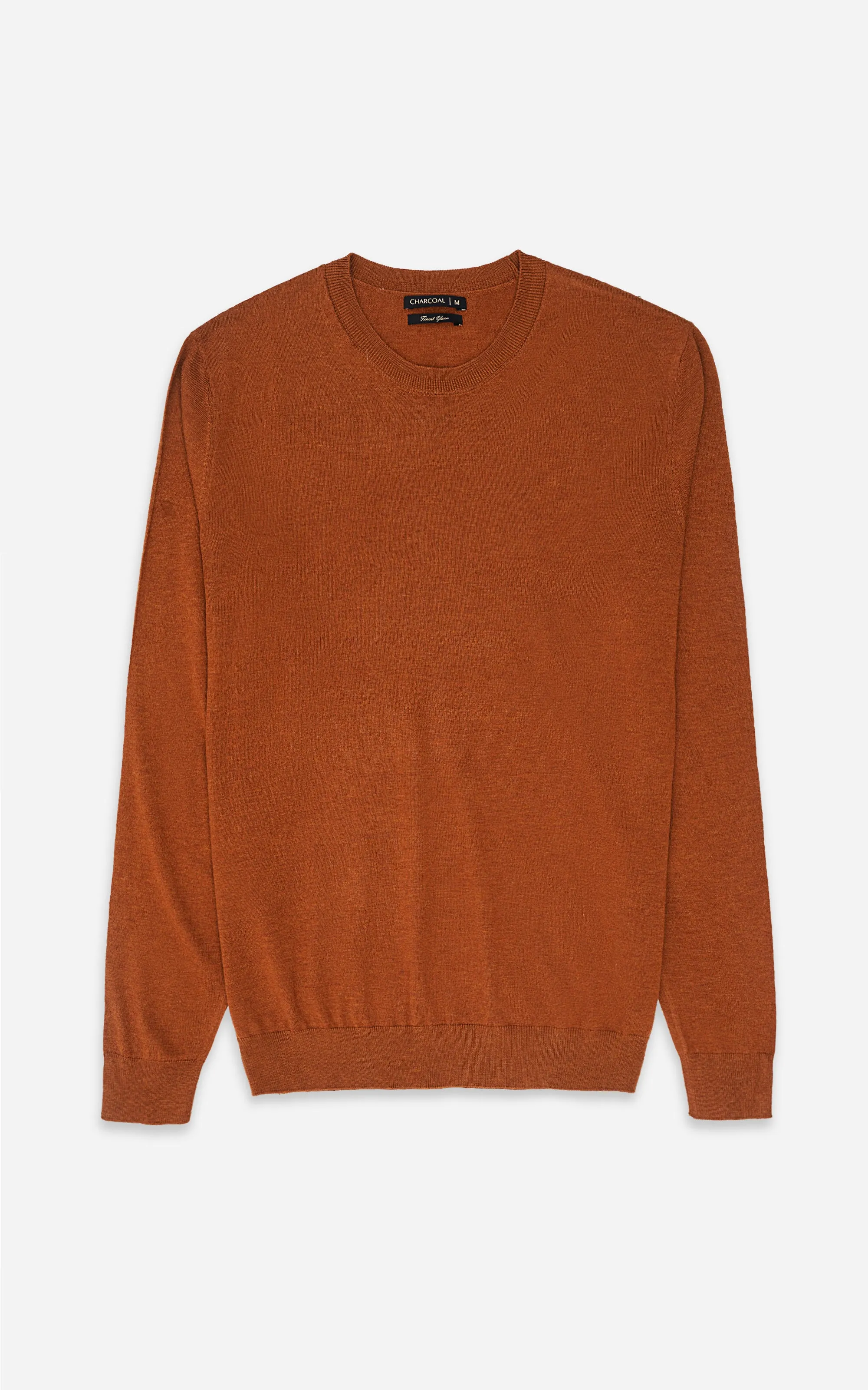 SWEATER CREW NECKLINE RUST