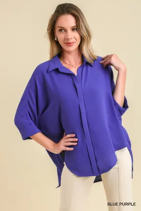 Umgee High  Low 3/4 Sleeve Top