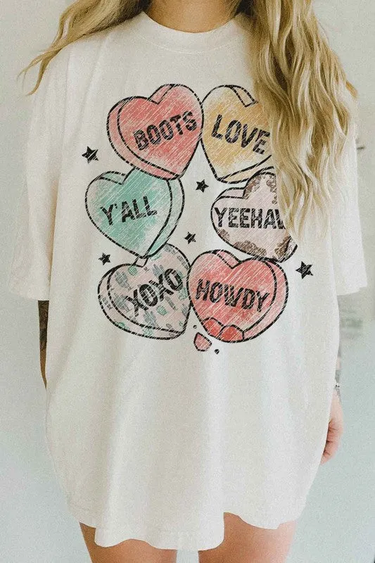 VALENTINES CANDY WESTERN COUNTRY OVERSIZED TEE