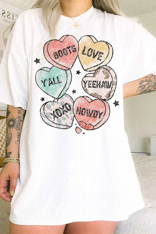 VALENTINES CANDY WESTERN COUNTRY OVERSIZED TEE